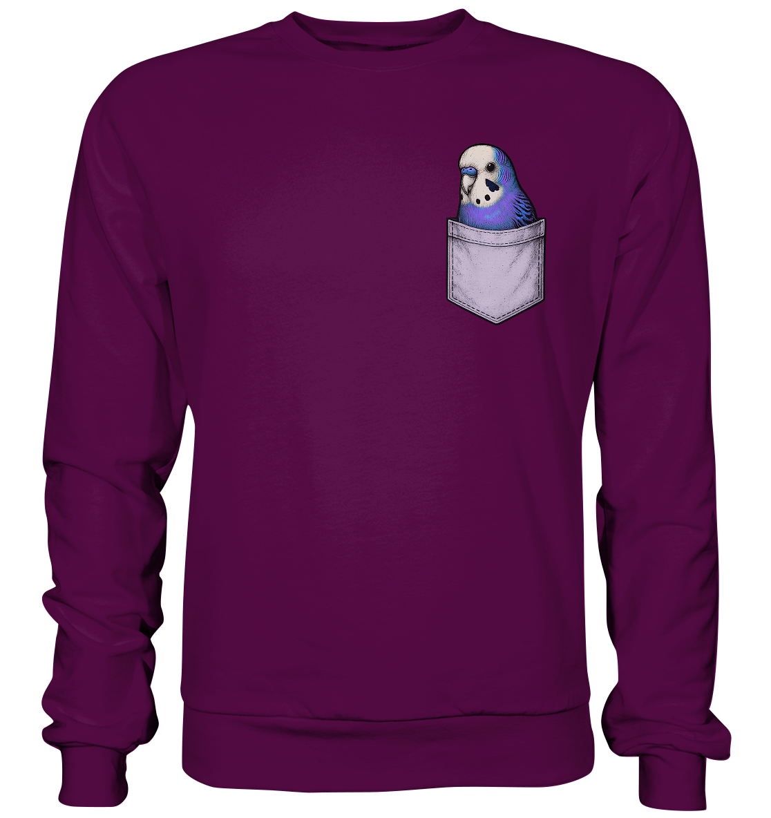 Peekaboo Pocket Bird – Lustiger Wellensittich im Hosentaschen-Style Violett - Basic Sweatshirt
