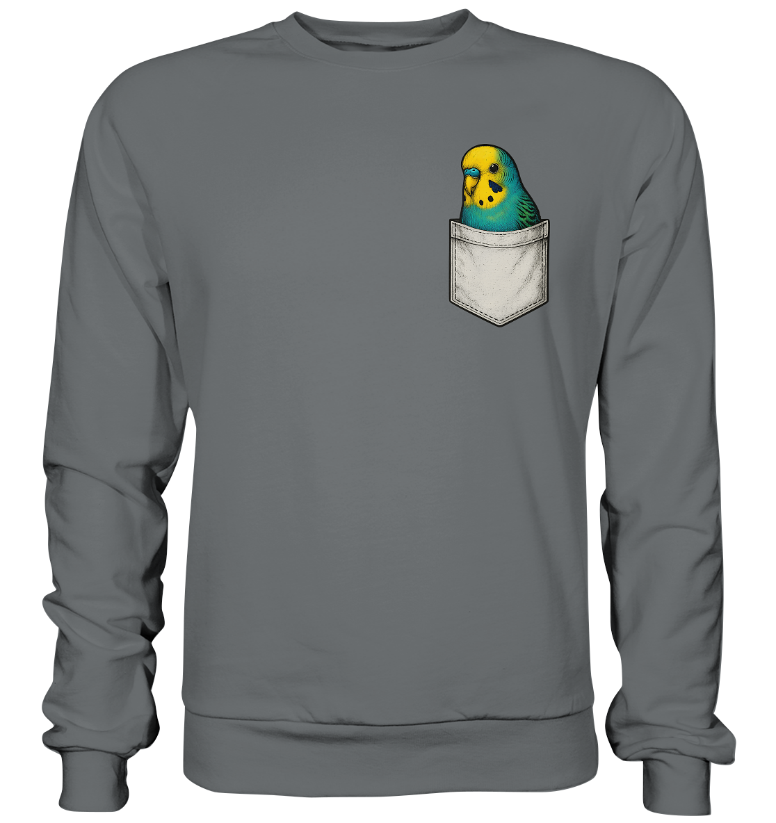 Peekaboo Pocket Bird – Lustiger Wellensittich im Hosentaschen-Style - Basic Sweatshirt