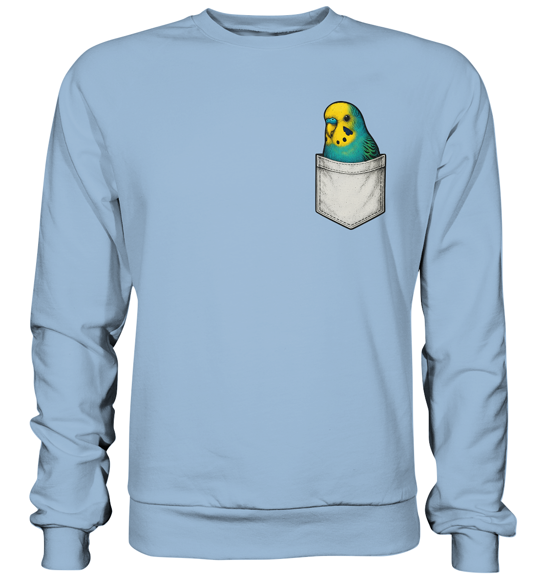 Peekaboo Pocket Bird – Lustiger Wellensittich im Hosentaschen-Style - Basic Sweatshirt