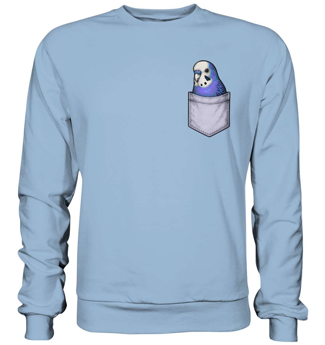 Peekaboo Pocket Bird – Lustiger Wellensittich im Hosentaschen-Style Violett - Basic Sweatshirt