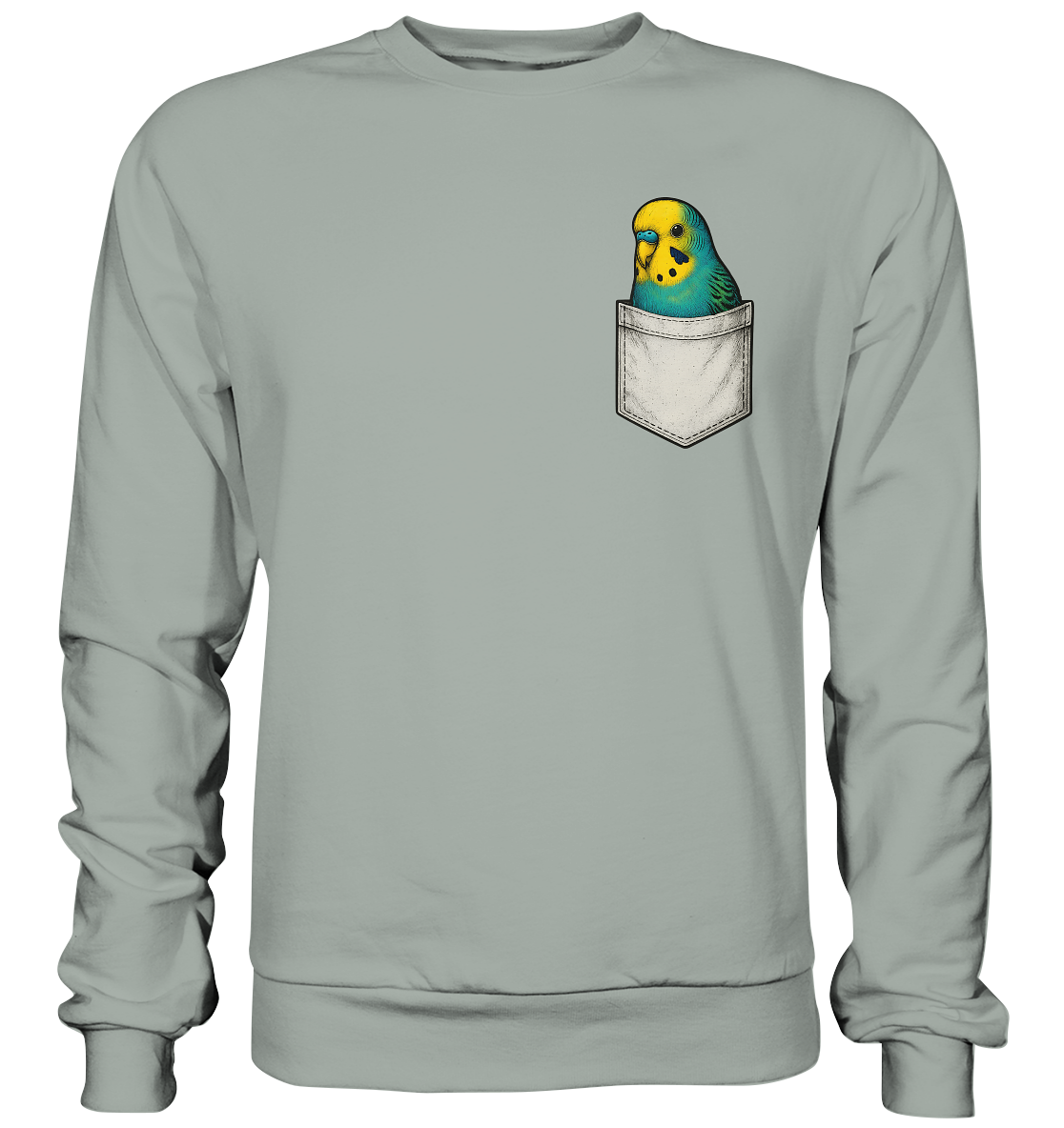 Peekaboo Pocket Bird – Lustiger Wellensittich im Hosentaschen-Style - Basic Sweatshirt