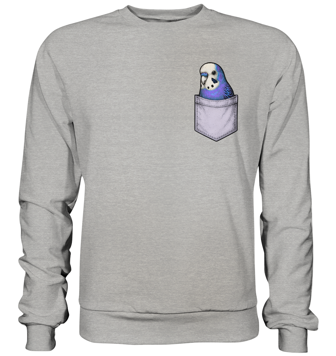 Peekaboo Pocket Bird – Lustiger Wellensittich im Hosentaschen-Style Violett - Basic Sweatshirt