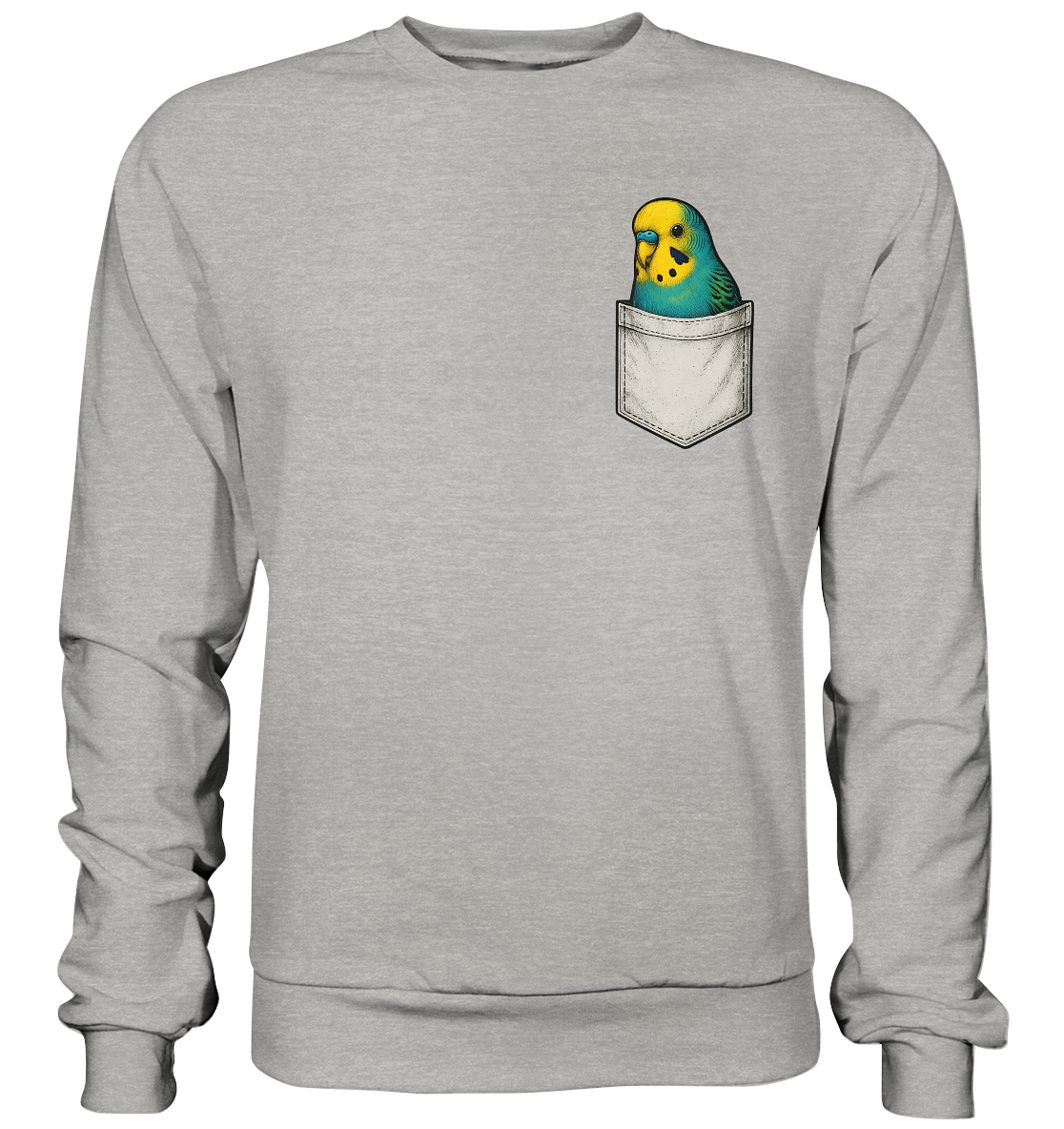 Peekaboo Pocket Bird – Lustiger Wellensittich im Hosentaschen-Style - Basic Sweatshirt