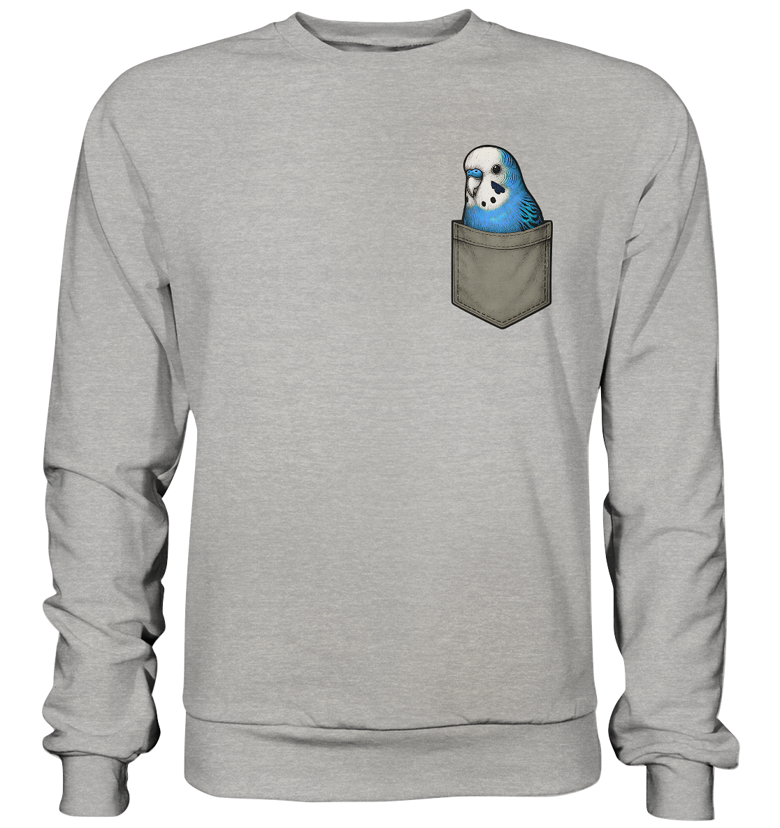 Peekaboo Pocket Bird – Lustiger Wellensittich im Hosentaschen-Style Blau - Basic Sweatshirt