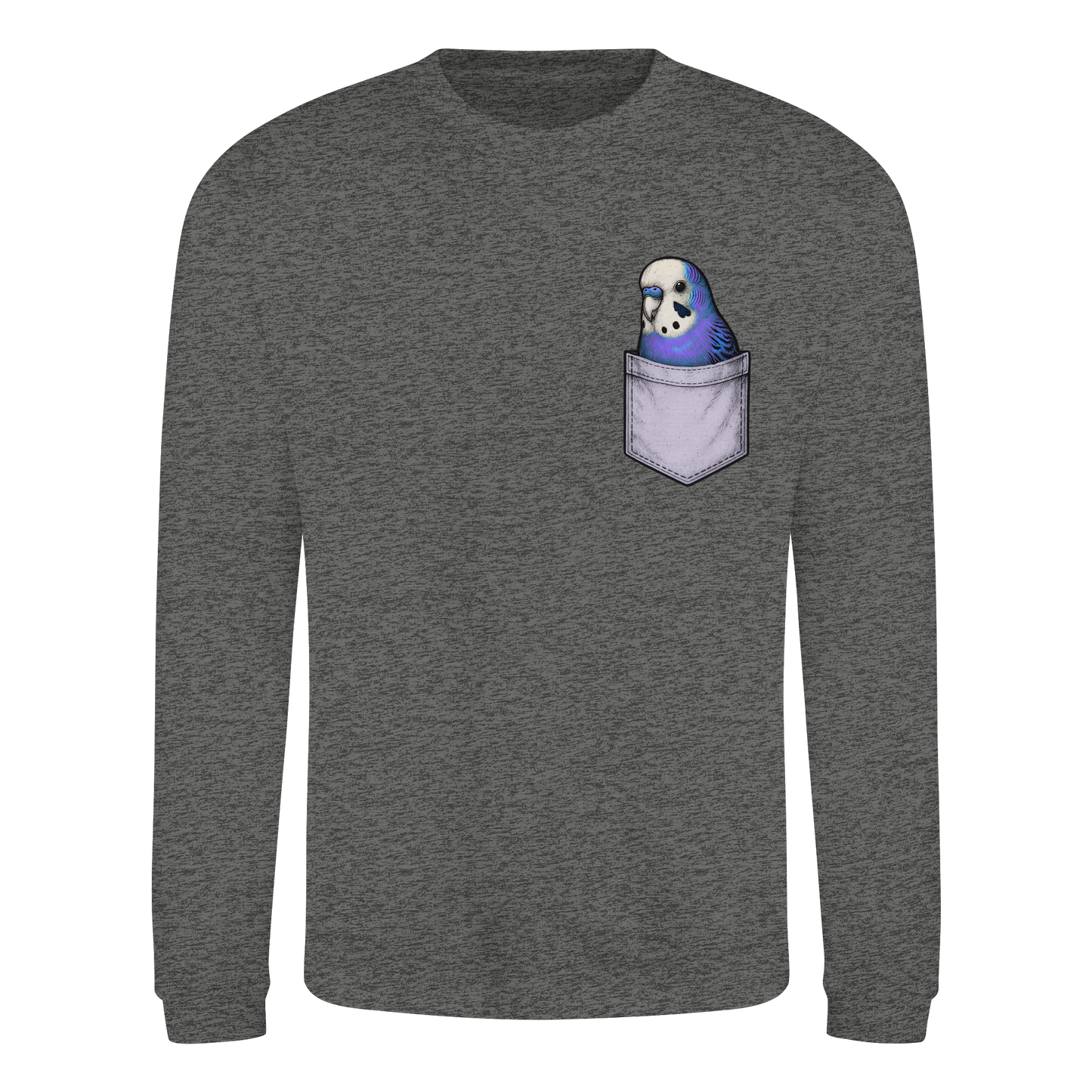 Peekaboo Pocket Bird – Lustiger Wellensittich im Hosentaschen-Style Violett - Basic Sweatshirt