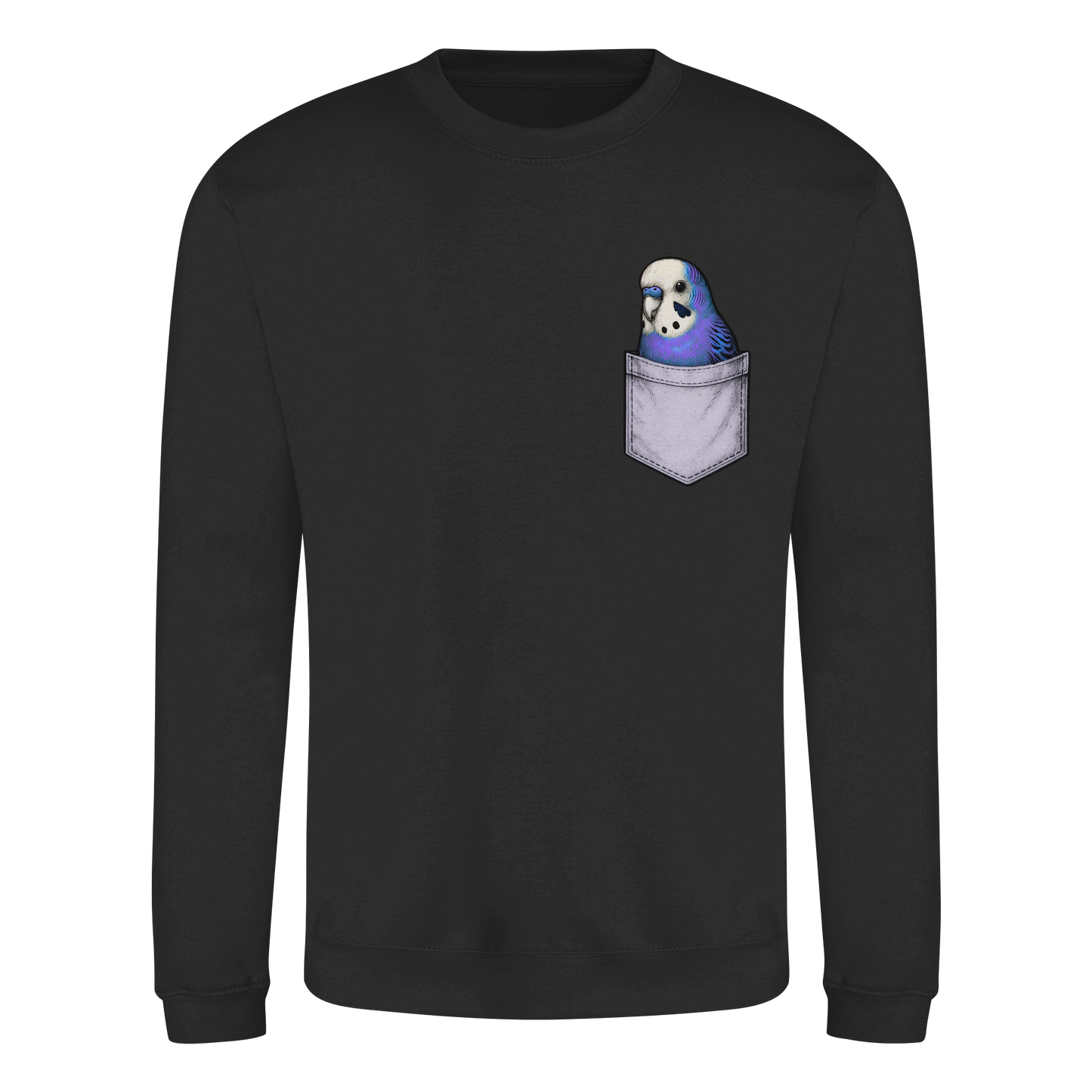 Peekaboo Pocket Bird – Lustiger Wellensittich im Hosentaschen-Style Violett - Basic Sweatshirt