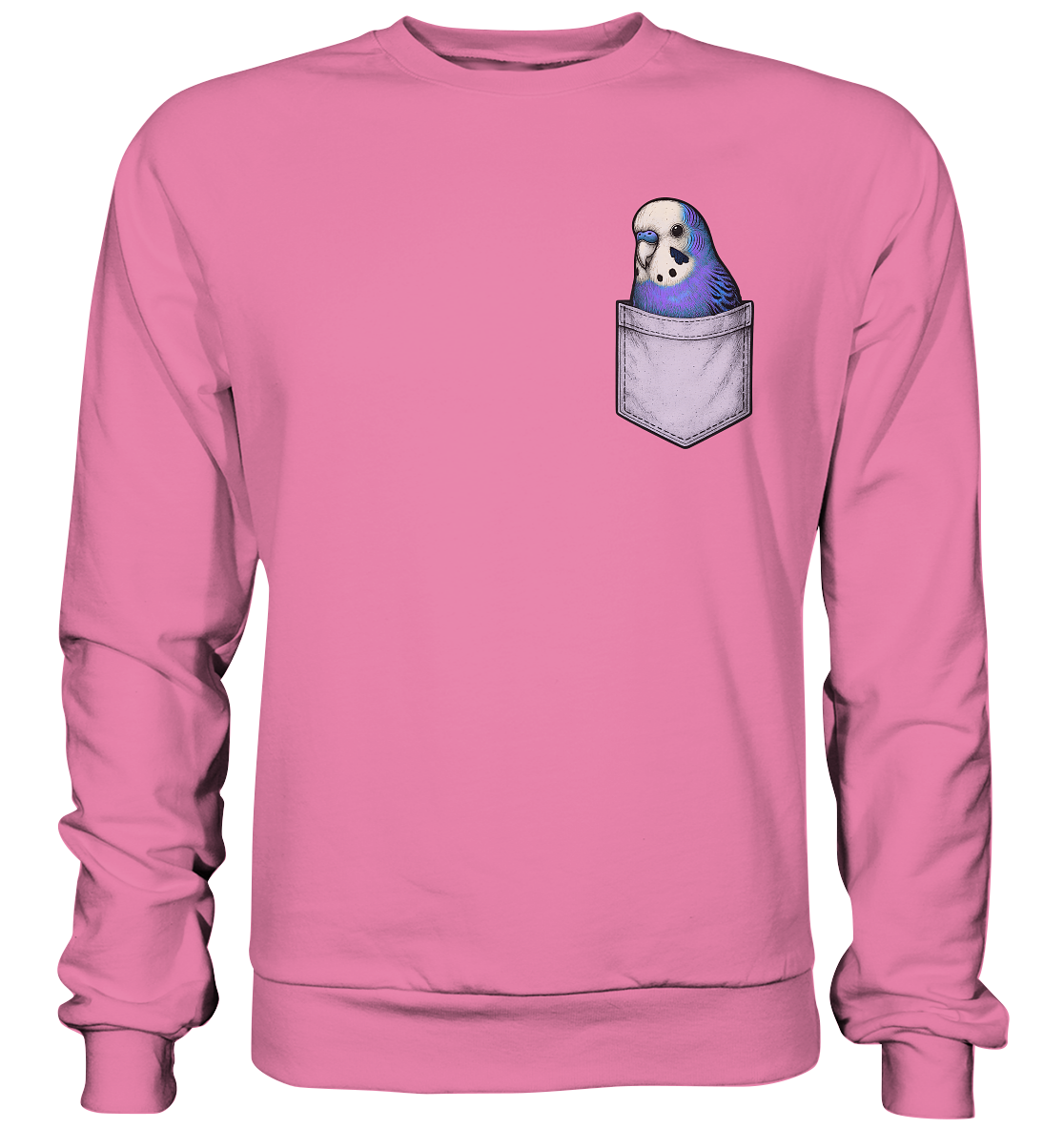 Peekaboo Pocket Bird – Lustiger Wellensittich im Hosentaschen-Style Violett - Basic Sweatshirt