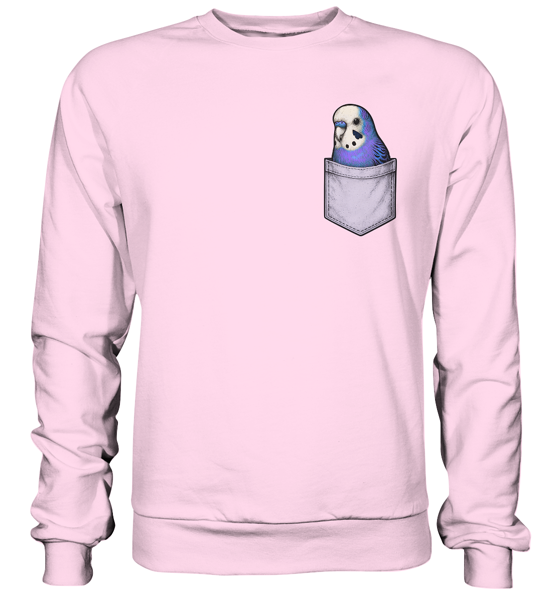 Peekaboo Pocket Bird – Lustiger Wellensittich im Hosentaschen-Style Violett - Basic Sweatshirt