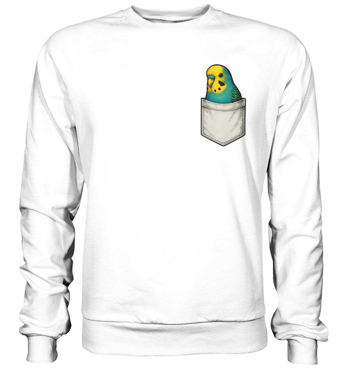 Peekaboo Pocket Bird – Lustiger Wellensittich im Hosentaschen-Style - Basic Sweatshirt