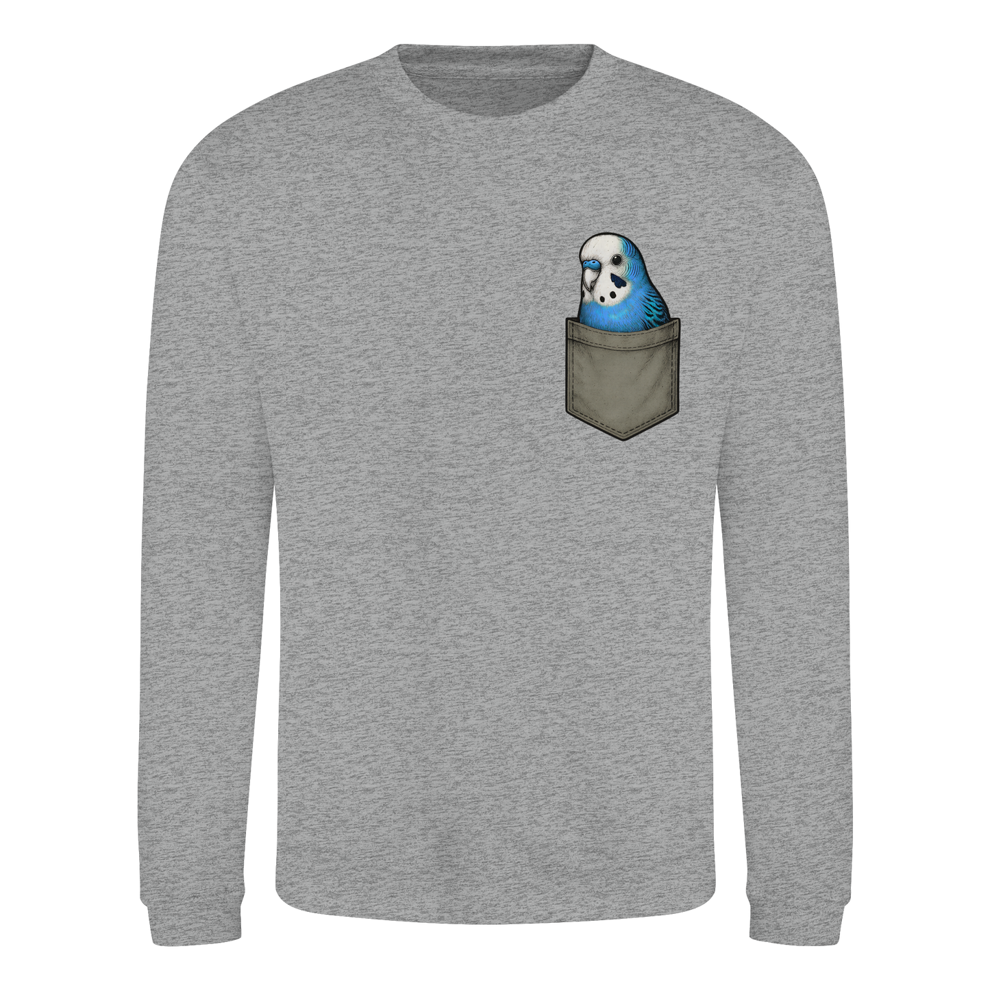 Peekaboo Pocket Bird – Lustiger Wellensittich im Hosentaschen-Style Blau - Basic Sweatshirt