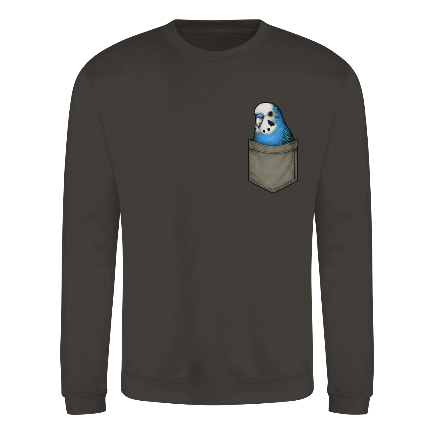 Peekaboo Pocket Bird – Lustiger Wellensittich im Hosentaschen-Style Blau - Basic Sweatshirt