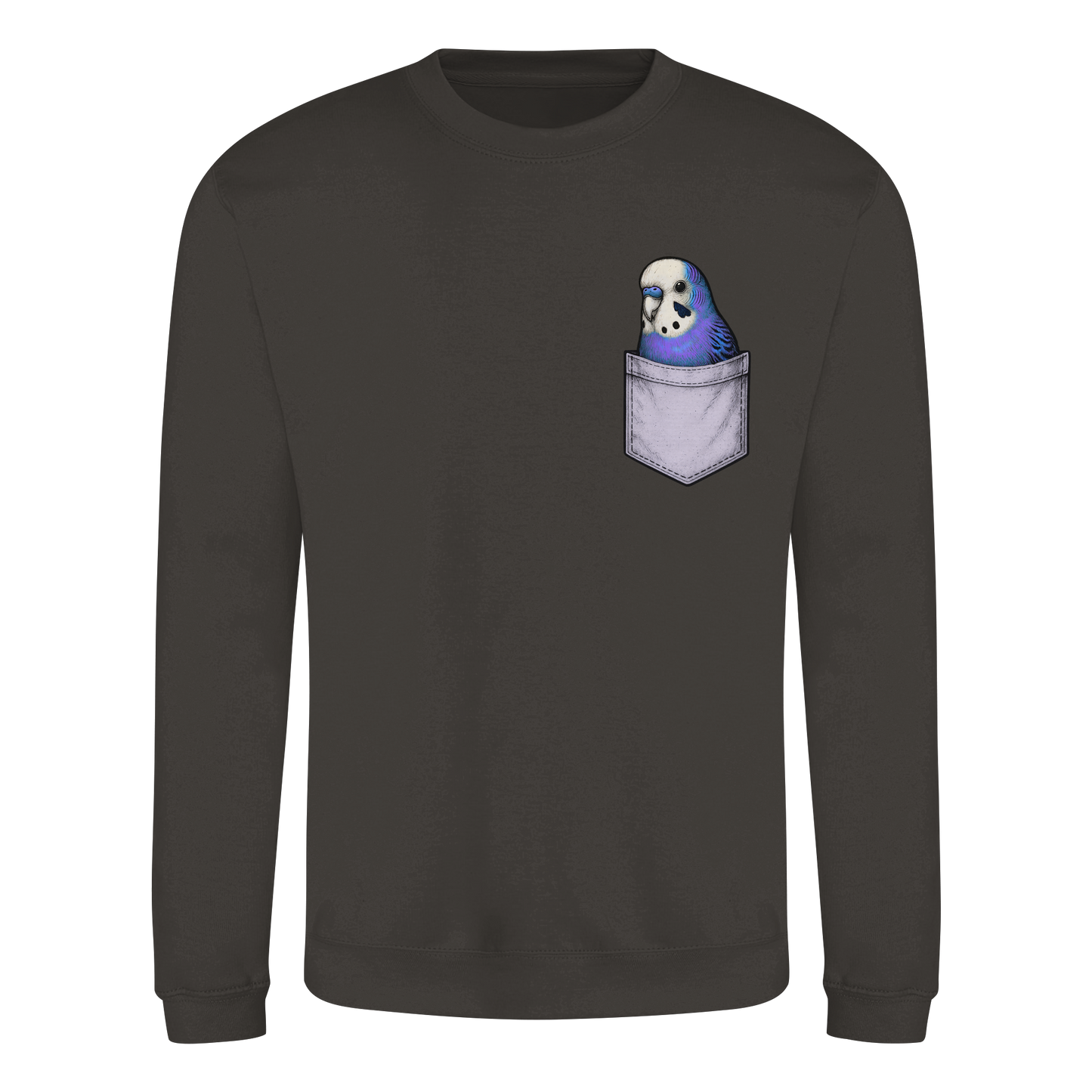 Peekaboo Pocket Bird – Lustiger Wellensittich im Hosentaschen-Style Violett - Basic Sweatshirt