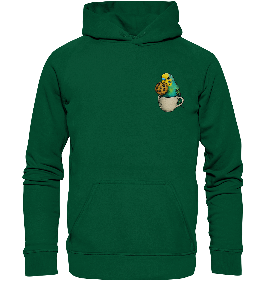 Cookie Time Budgie – Funny Bird with Cookie - Basic Unisex Hoodie