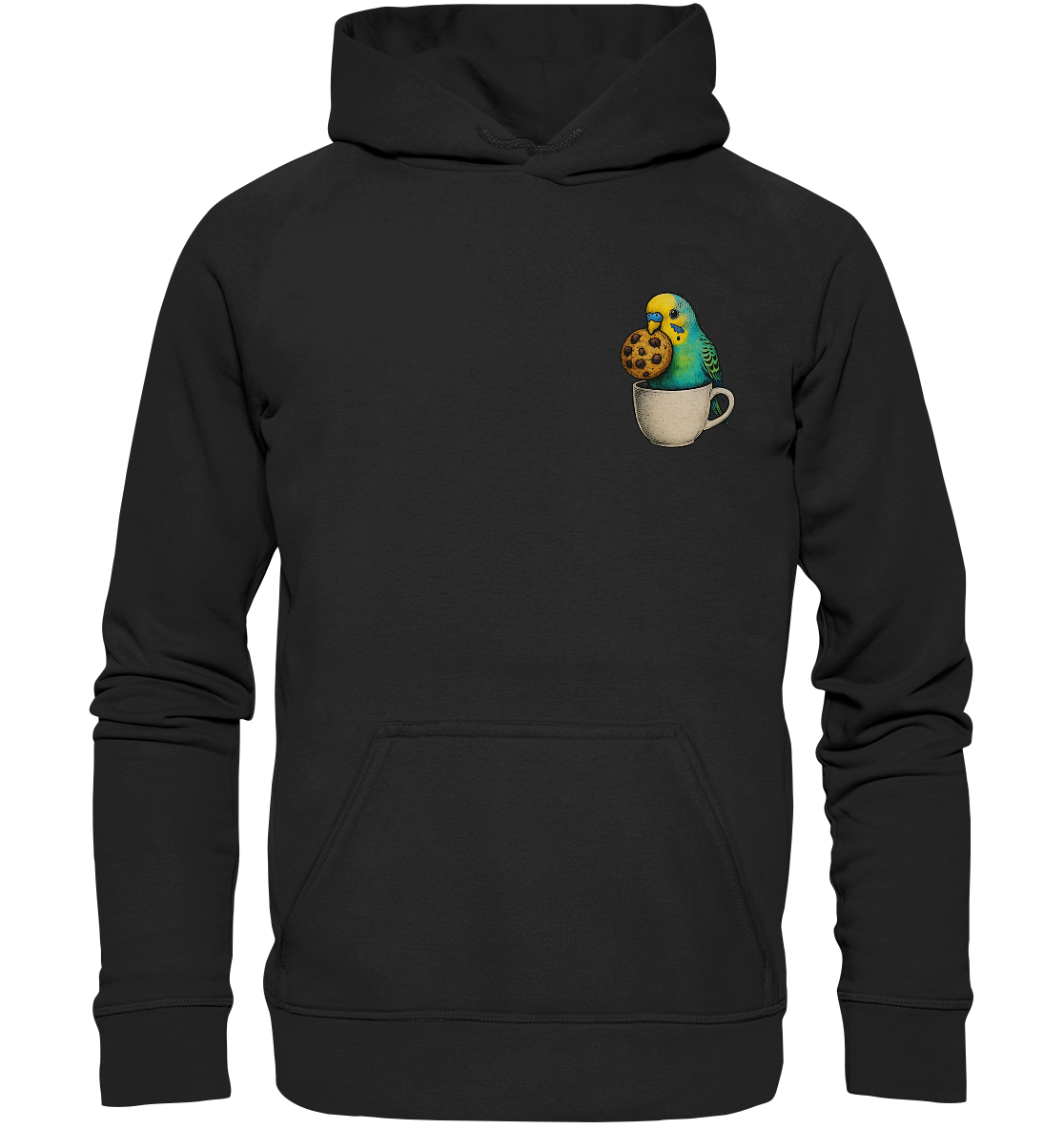Cookie Time Budgie – Funny Bird with Cookie - Basic Unisex Hoodie