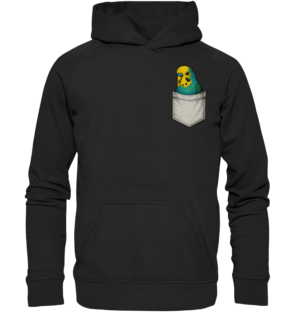 Peekaboo Pocket Bird – Lustiger Wellensittich im Hosentaschen-Style - Basic Unisex Hoodie