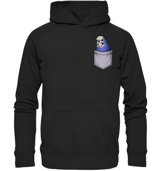Peekaboo Pocket Bird – Lustiger Wellensittich im Hosentaschen-Style Violett - Basic Unisex Hoodie