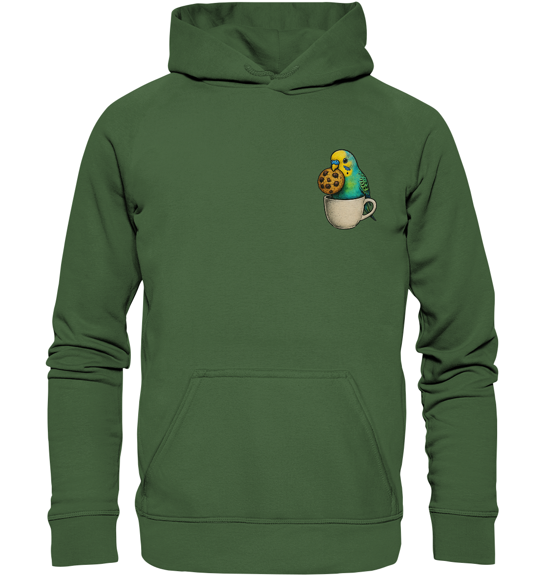 Cookie Time Budgie – Funny Bird with Cookie - Basic Unisex Hoodie