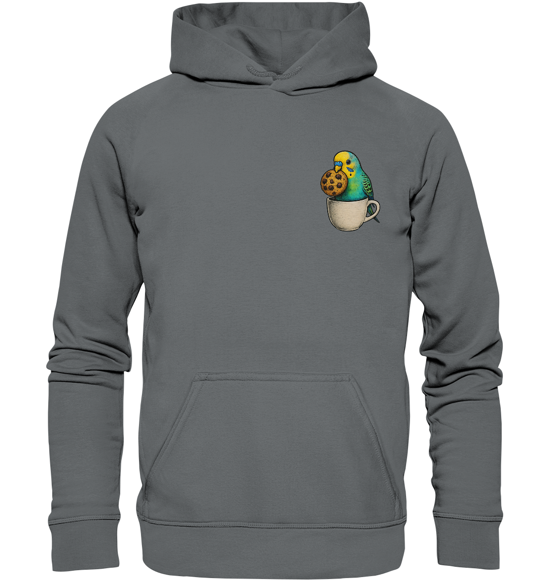 Cookie Time Budgie – Funny Bird with Cookie - Basic Unisex Hoodie