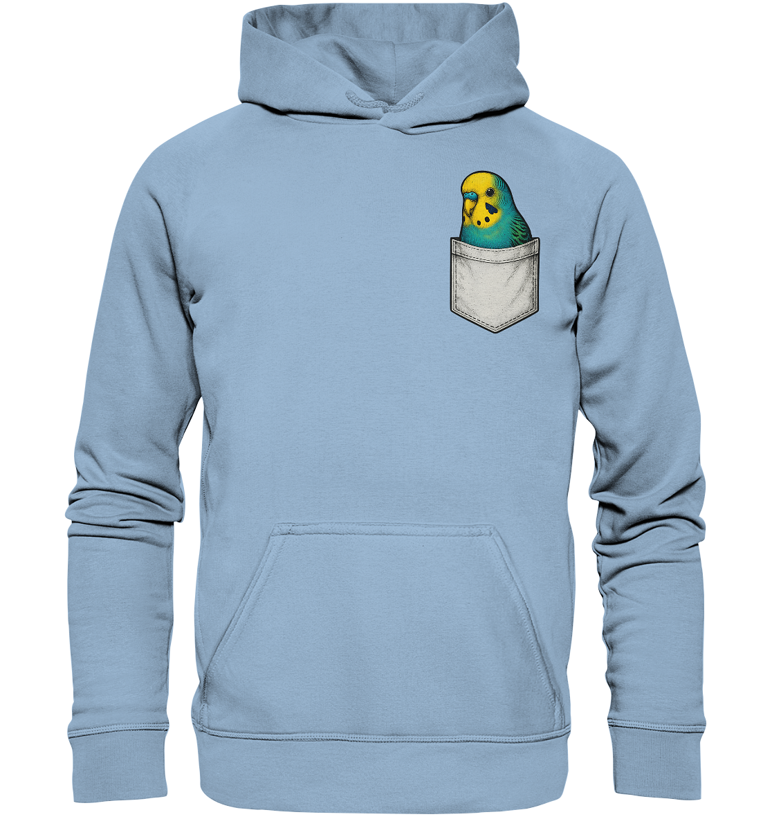 Peekaboo Pocket Bird – Lustiger Wellensittich im Hosentaschen-Style - Basic Unisex Hoodie