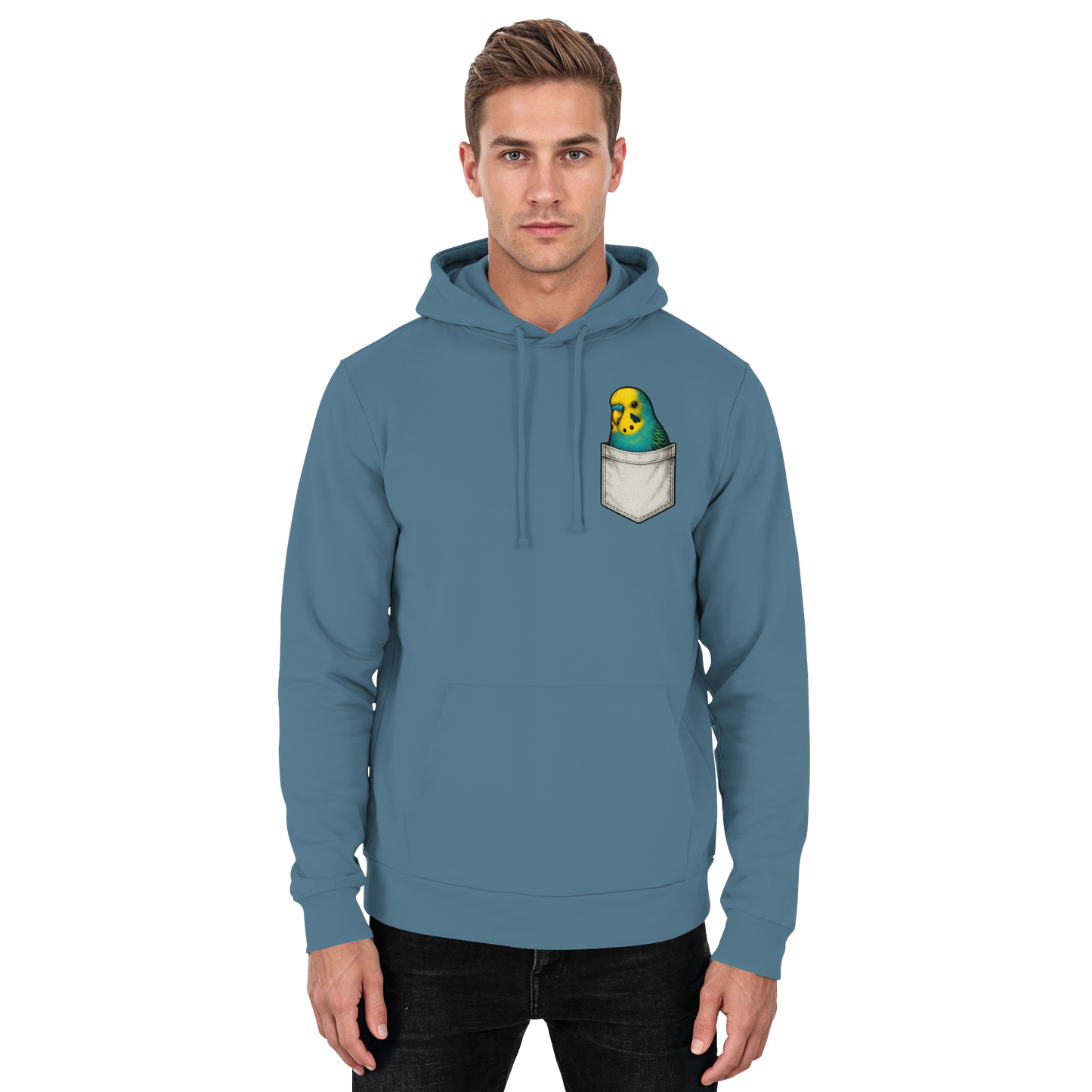 Peekaboo Pocket Bird – Lustiger Wellensittich im Hosentaschen-Style - Basic Unisex Hoodie