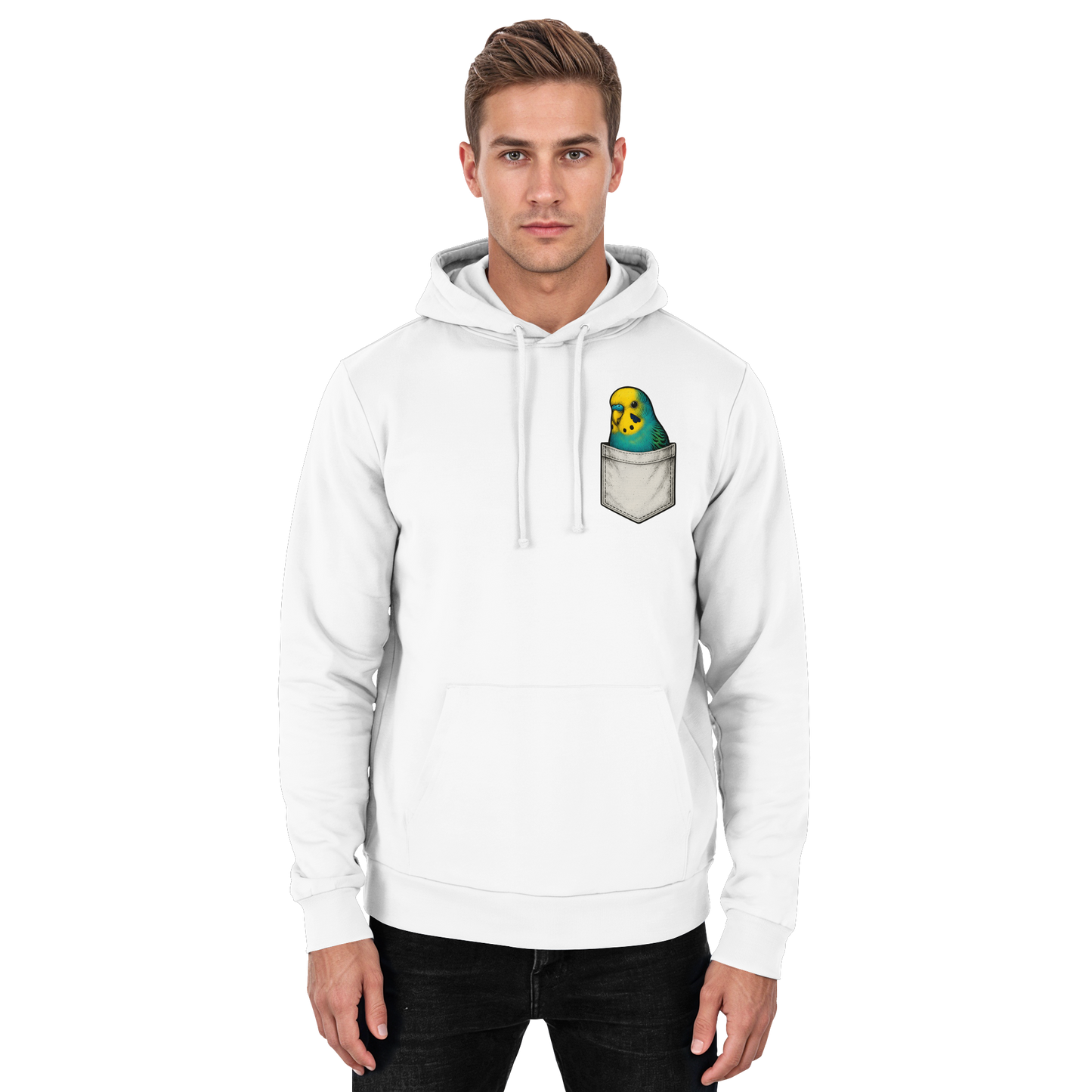 Peekaboo Pocket Bird – Lustiger Wellensittich im Hosentaschen-Style - Basic Unisex Hoodie