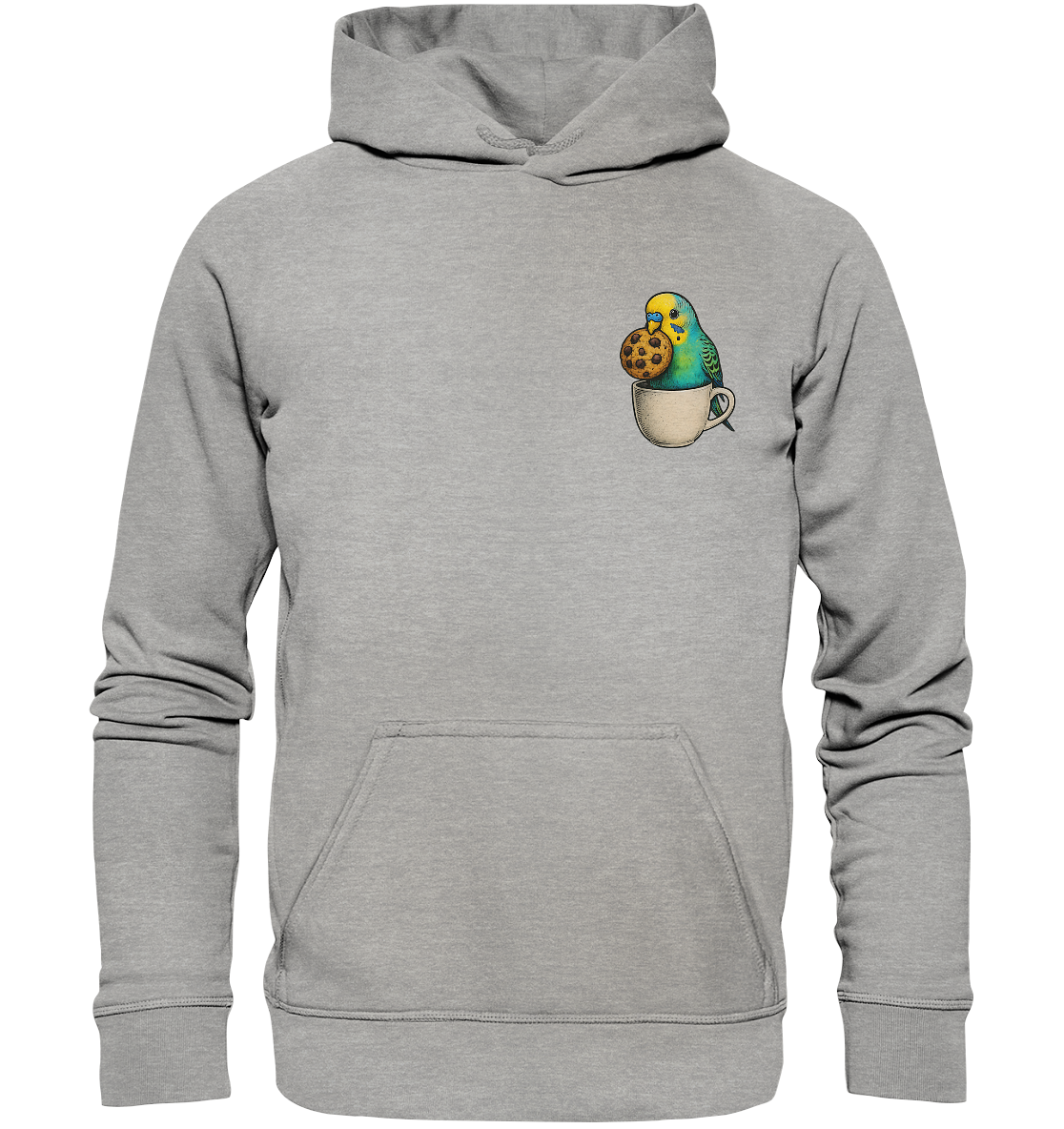 Cookie Time Budgie – Funny Bird with Cookie - Basic Unisex Hoodie