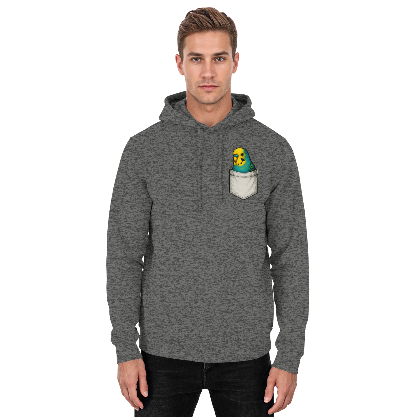 Peekaboo Pocket Bird – Lustiger Wellensittich im Hosentaschen-Style - Basic Unisex Hoodie