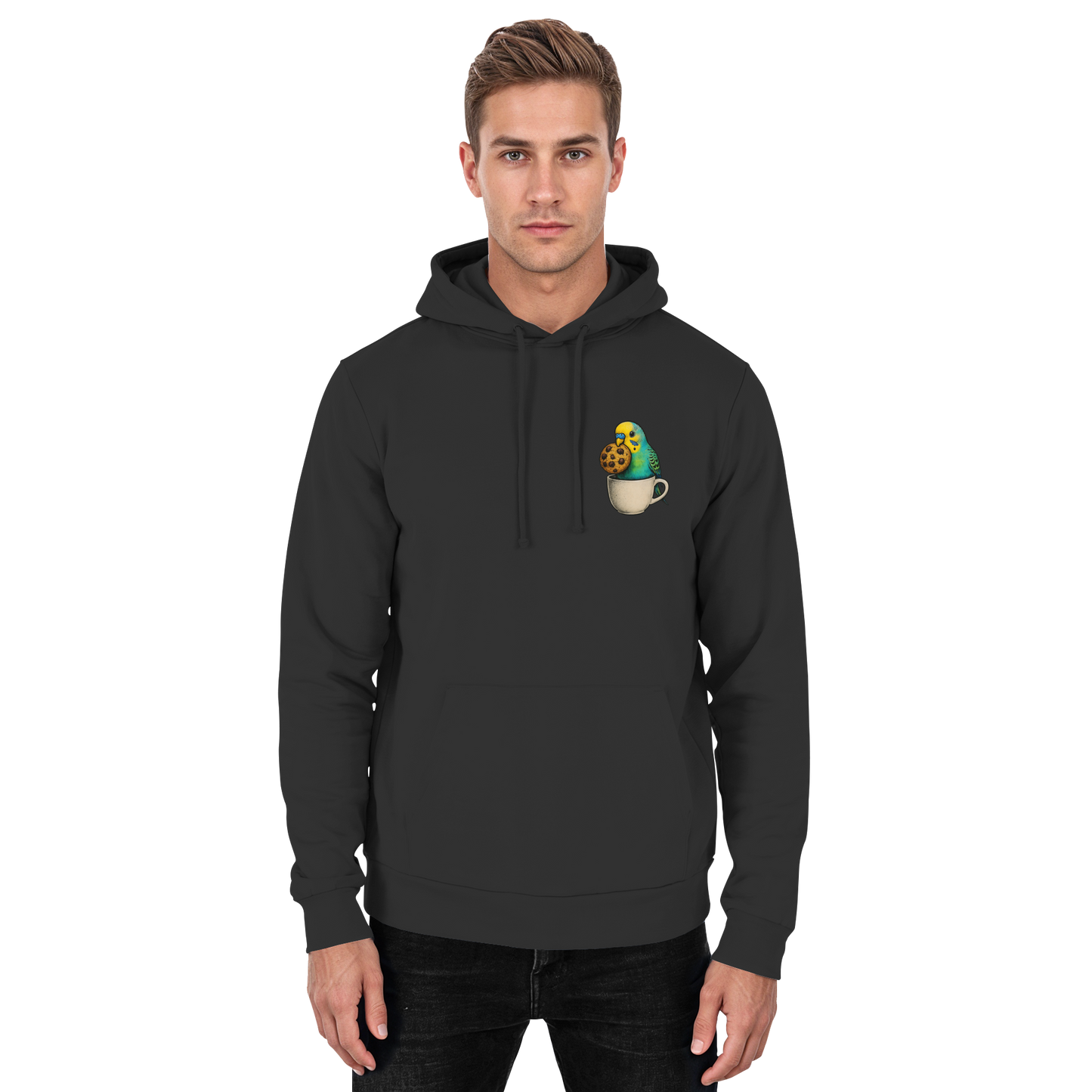 Cookie Time Budgie – Funny Bird with Cookie - Basic Unisex Hoodie