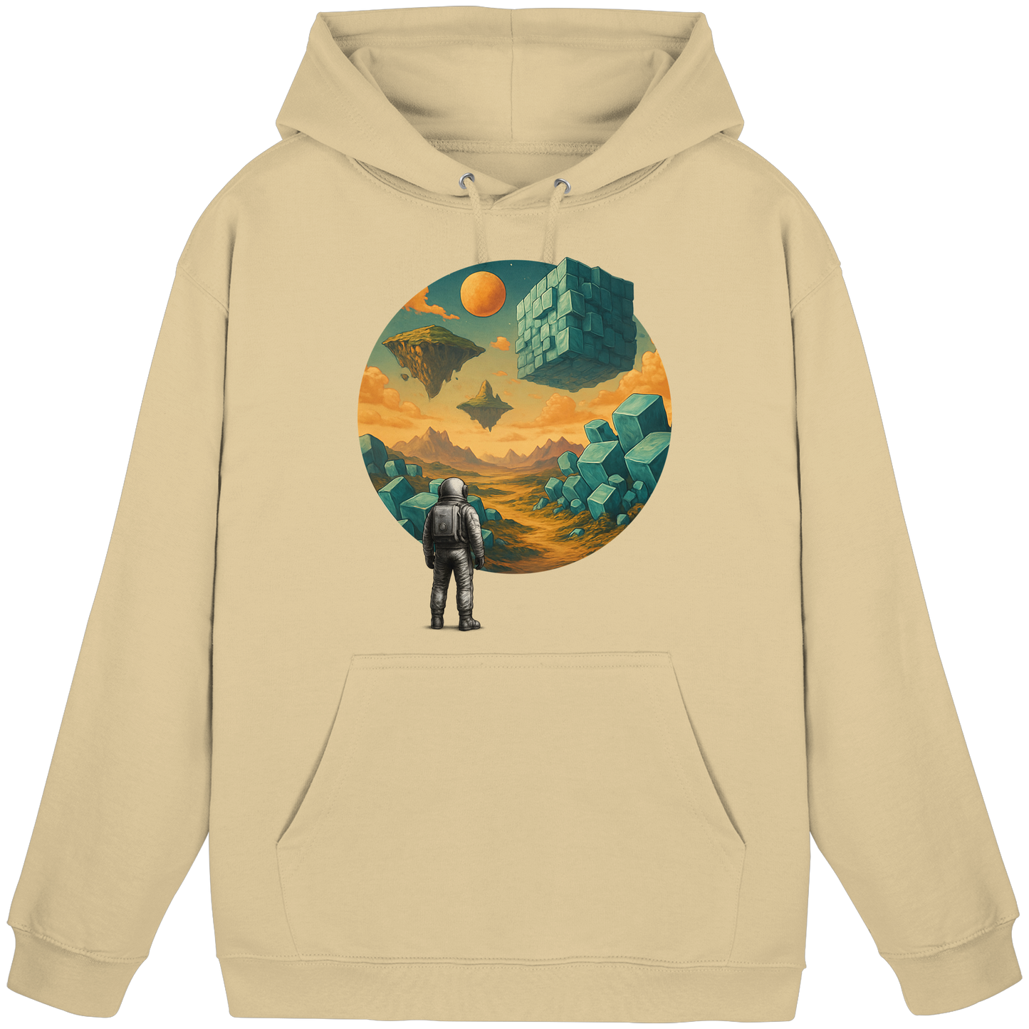 Geometric Realms – Astronaut’s Journey - Basic Unisex Hoodie