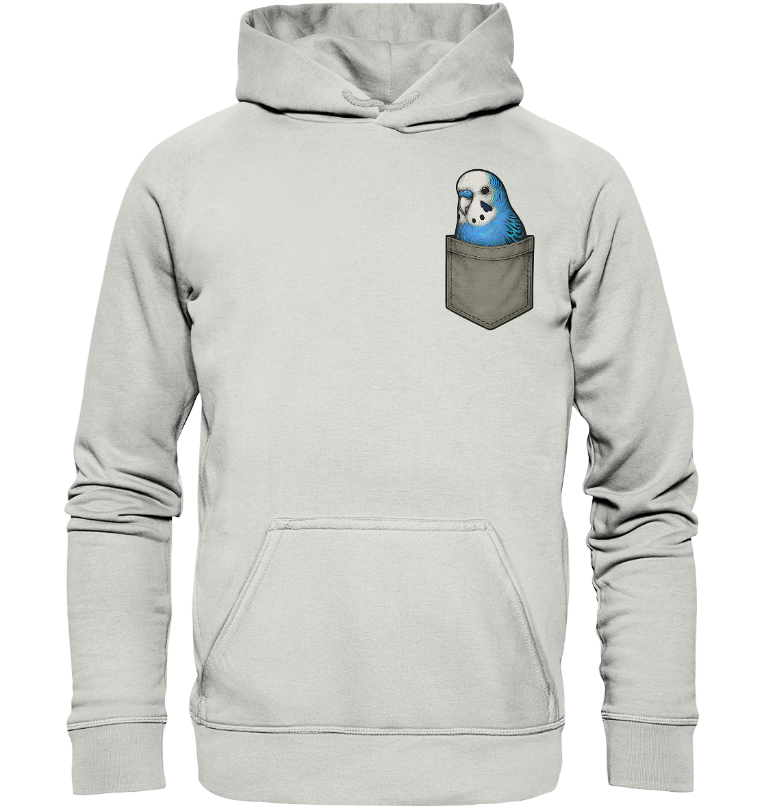 Peekaboo Pocket Bird – Lustiger Wellensittich im Hosentaschen-Style Blau - Basic Unisex Hoodie