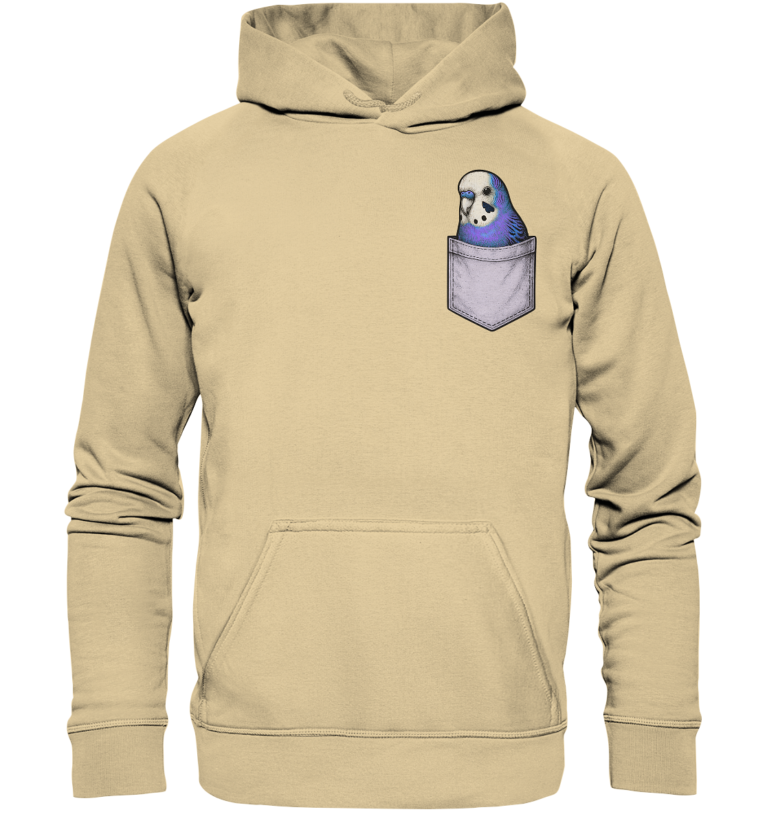 Peekaboo Pocket Bird – Lustiger Wellensittich im Hosentaschen-Style Violett - Basic Unisex Hoodie