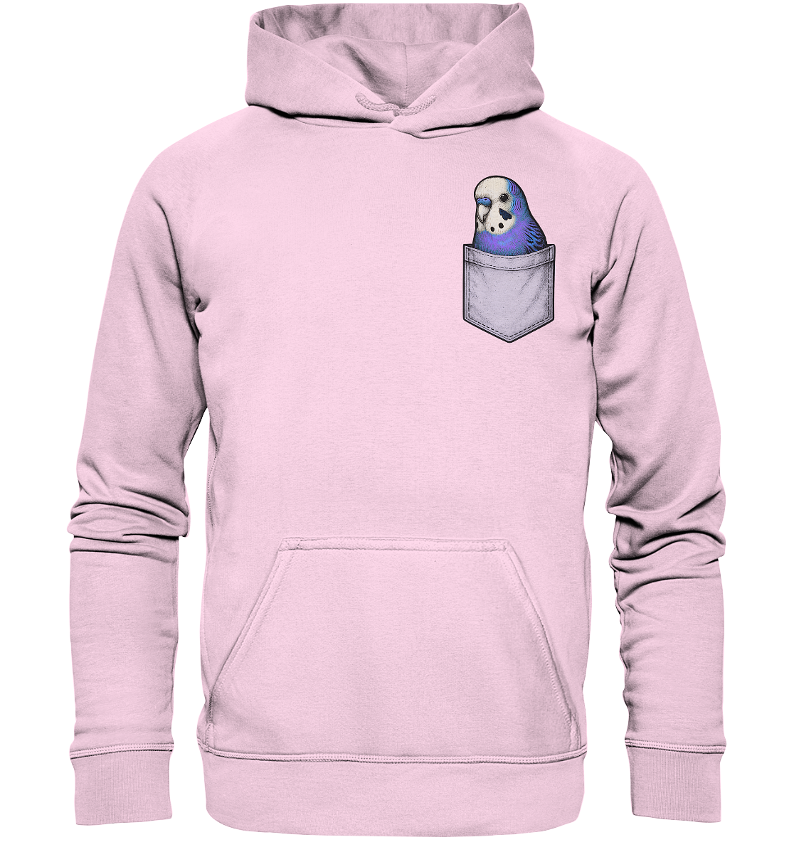 Peekaboo Pocket Bird – Lustiger Wellensittich im Hosentaschen-Style Violett - Basic Unisex Hoodie