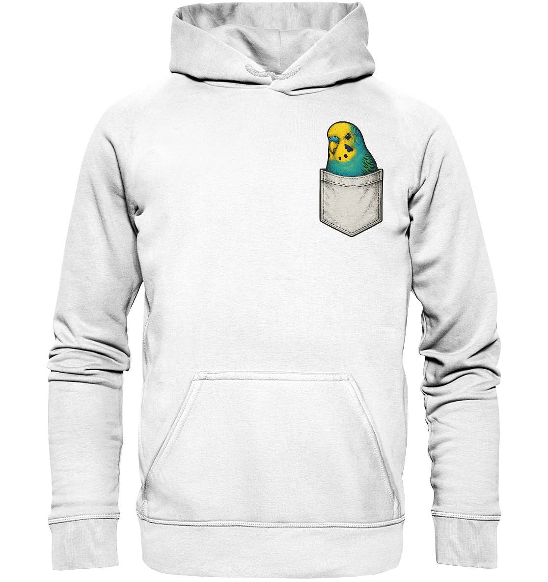 Peekaboo Pocket Bird – Lustiger Wellensittich im Hosentaschen-Style - Basic Unisex Hoodie