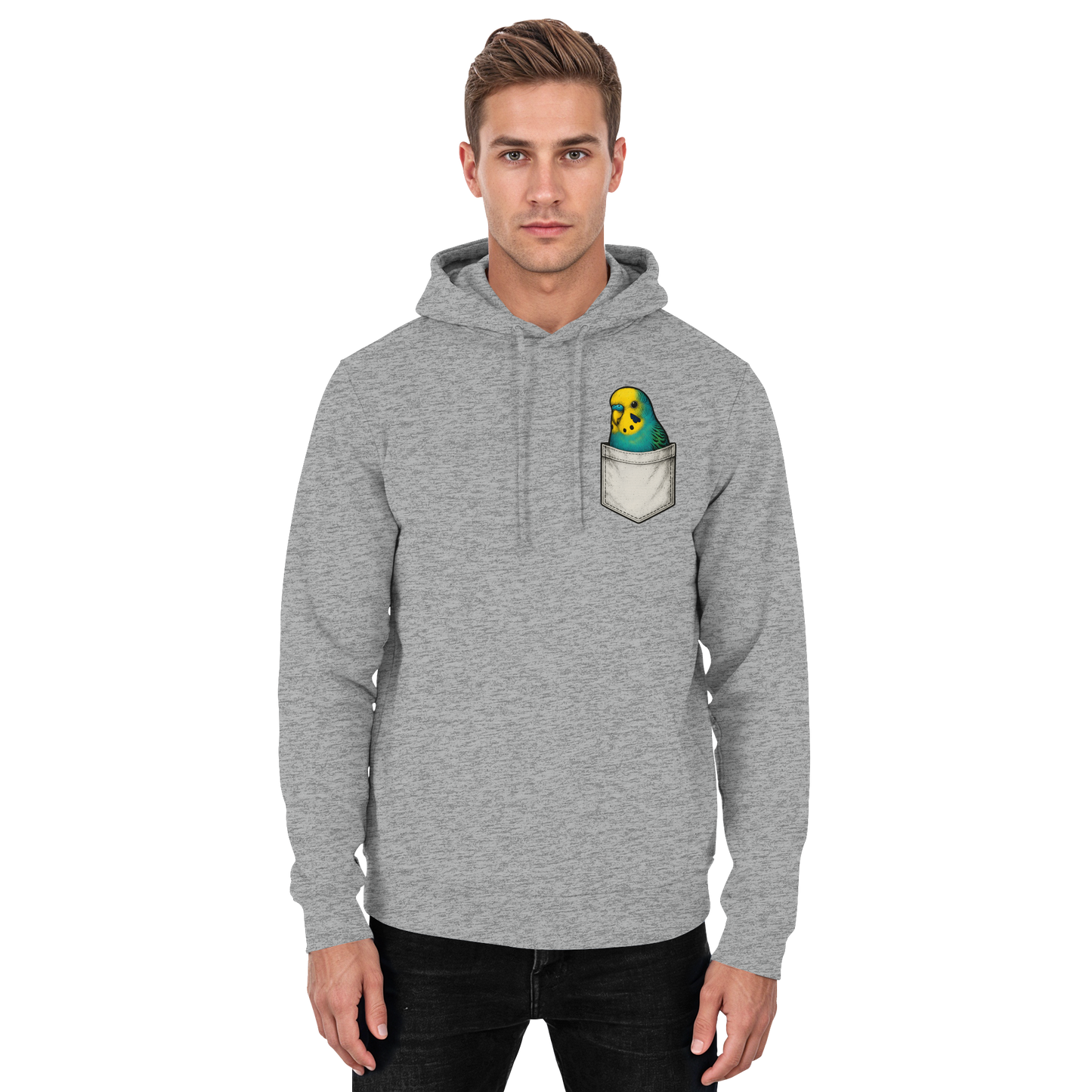 Peekaboo Pocket Bird – Lustiger Wellensittich im Hosentaschen-Style - Basic Unisex Hoodie