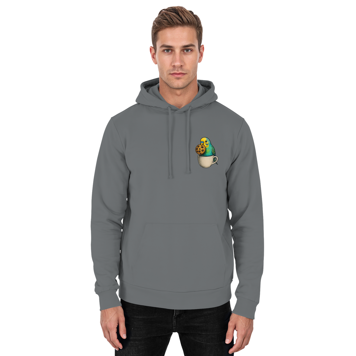 Cookie Time Budgie – Funny Bird with Cookie - Basic Unisex Hoodie