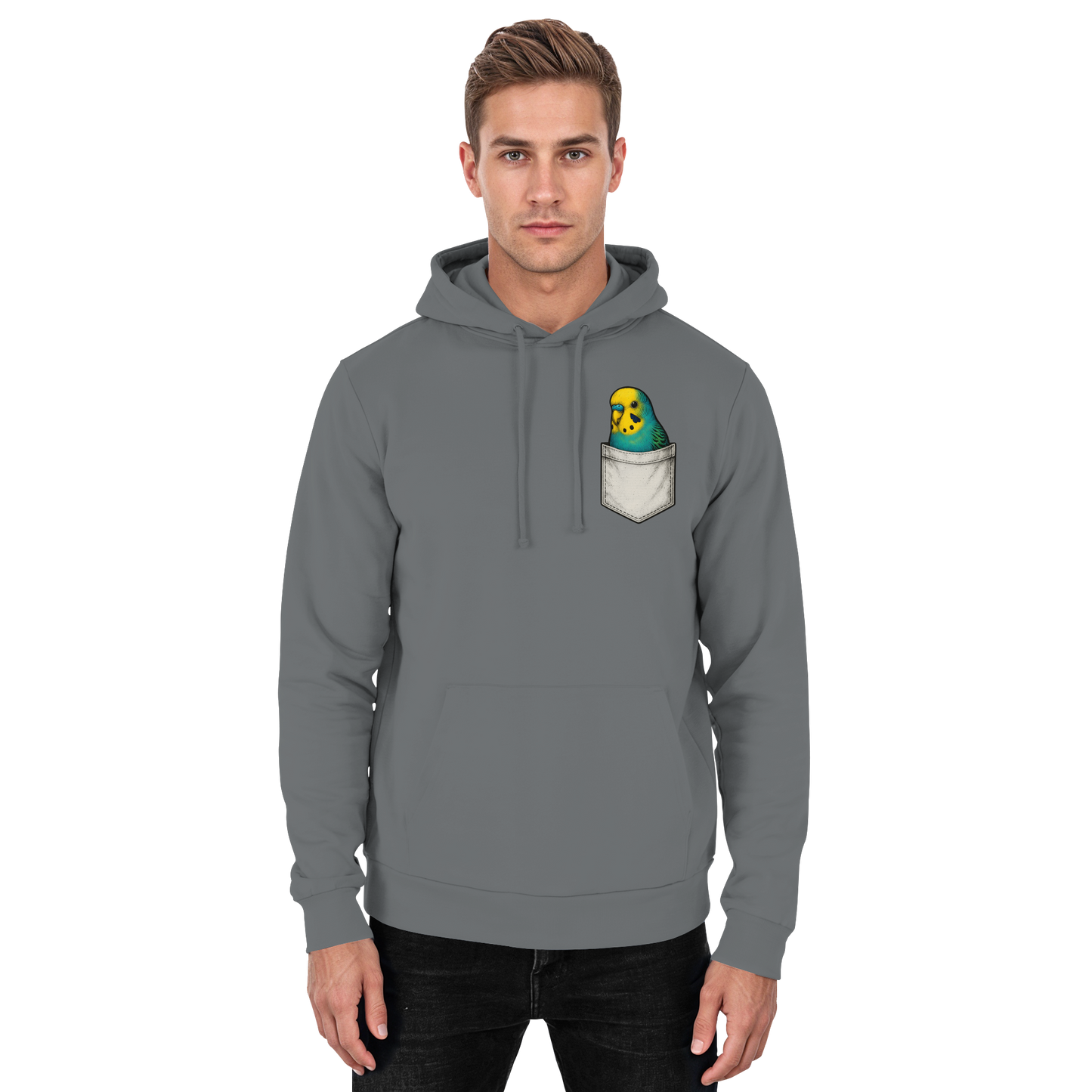 Peekaboo Pocket Bird – Lustiger Wellensittich im Hosentaschen-Style - Basic Unisex Hoodie