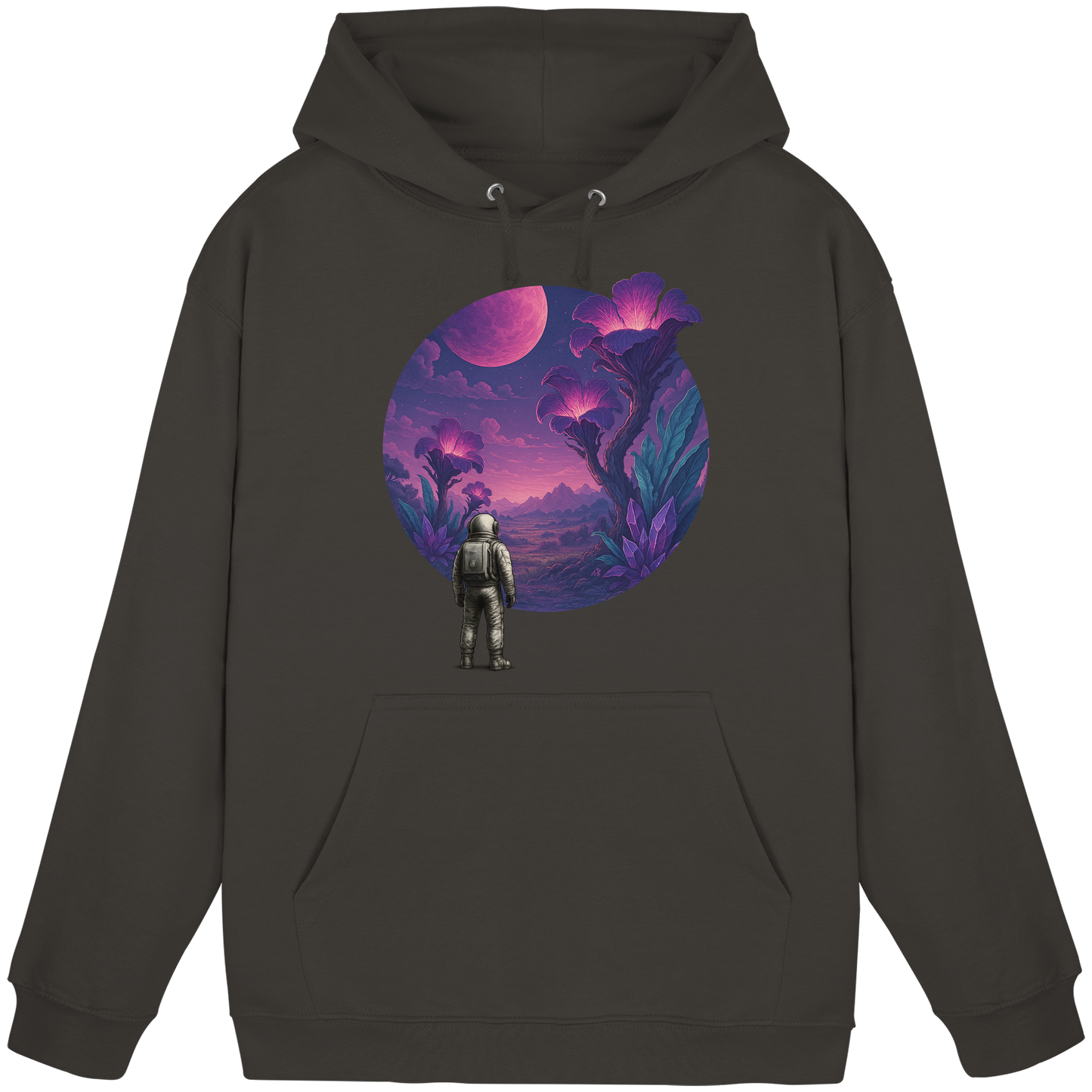 Lunar Bloom – Astronaut’s Journey - Basic Unisex Hoodie