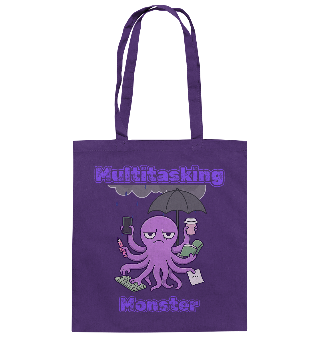 Multitasking Monster - Lila - Baumwolltasche
