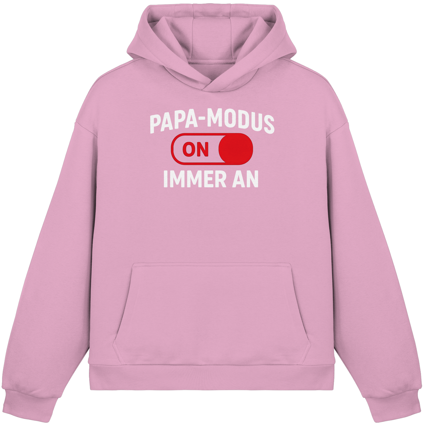 Papa-Modus On - Rot - Fluffy Boxcut Hoodie