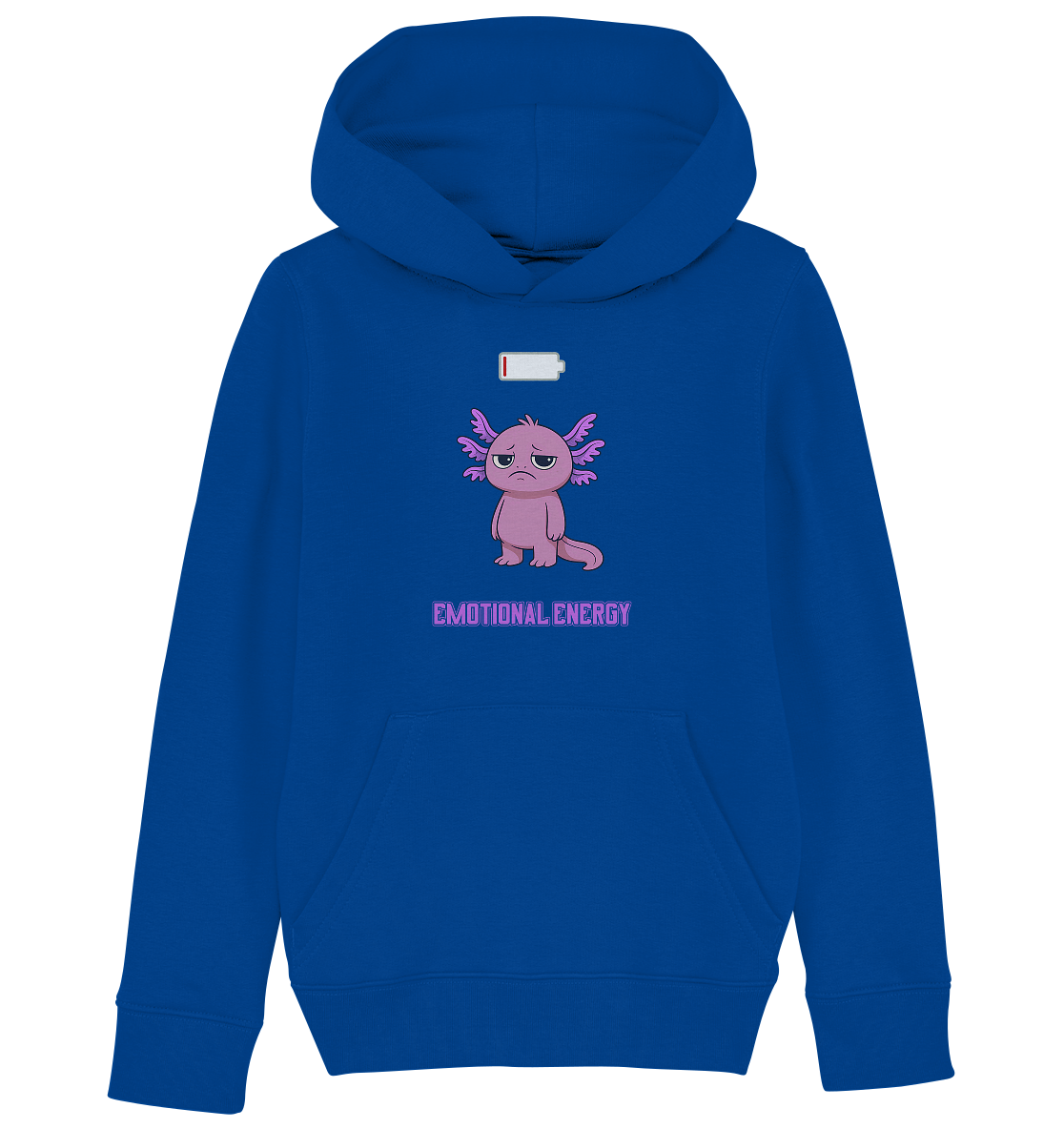 Emotional Energy – Axolotl mit leerem Akku (Pink) - Kids Basic Hoodie