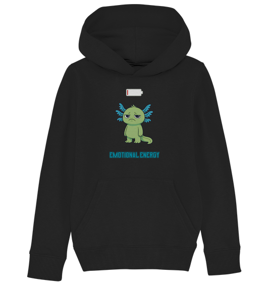 Emotional Energy – Axolotl mit leerem Akku (Grün) - Kids Basic Hoodie
