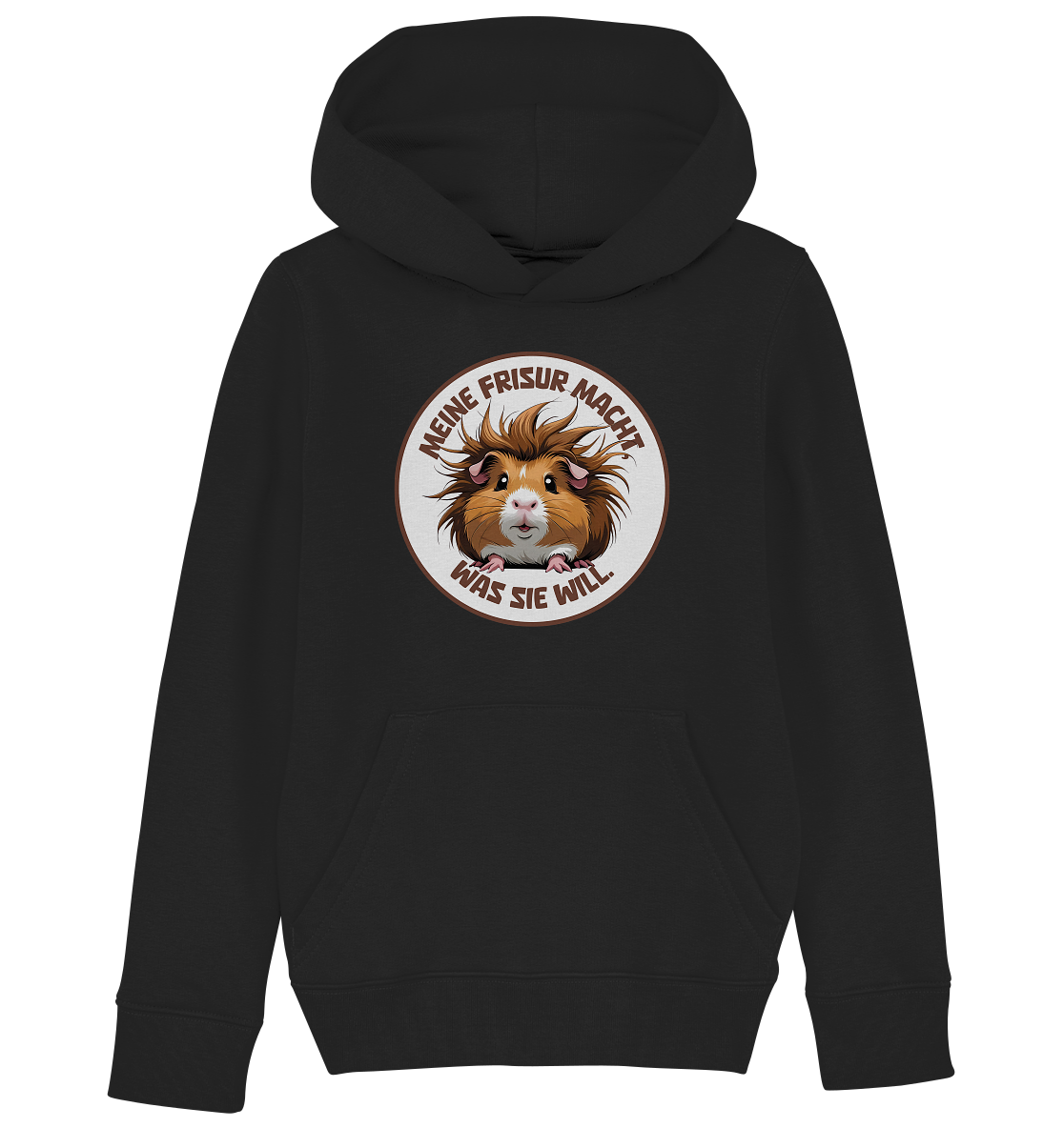 Meine Frisur macht, was sie will – Meerschweinchen (braun) - Kids Organic Hoodie