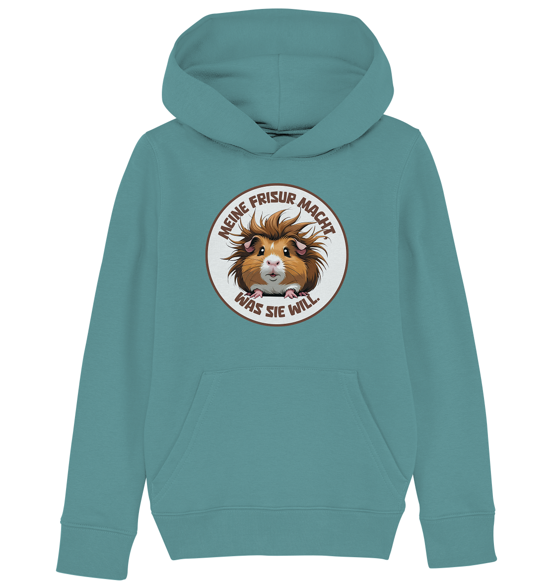 Meine Frisur macht, was sie will – Meerschweinchen (braun) - Kids Organic Hoodie
