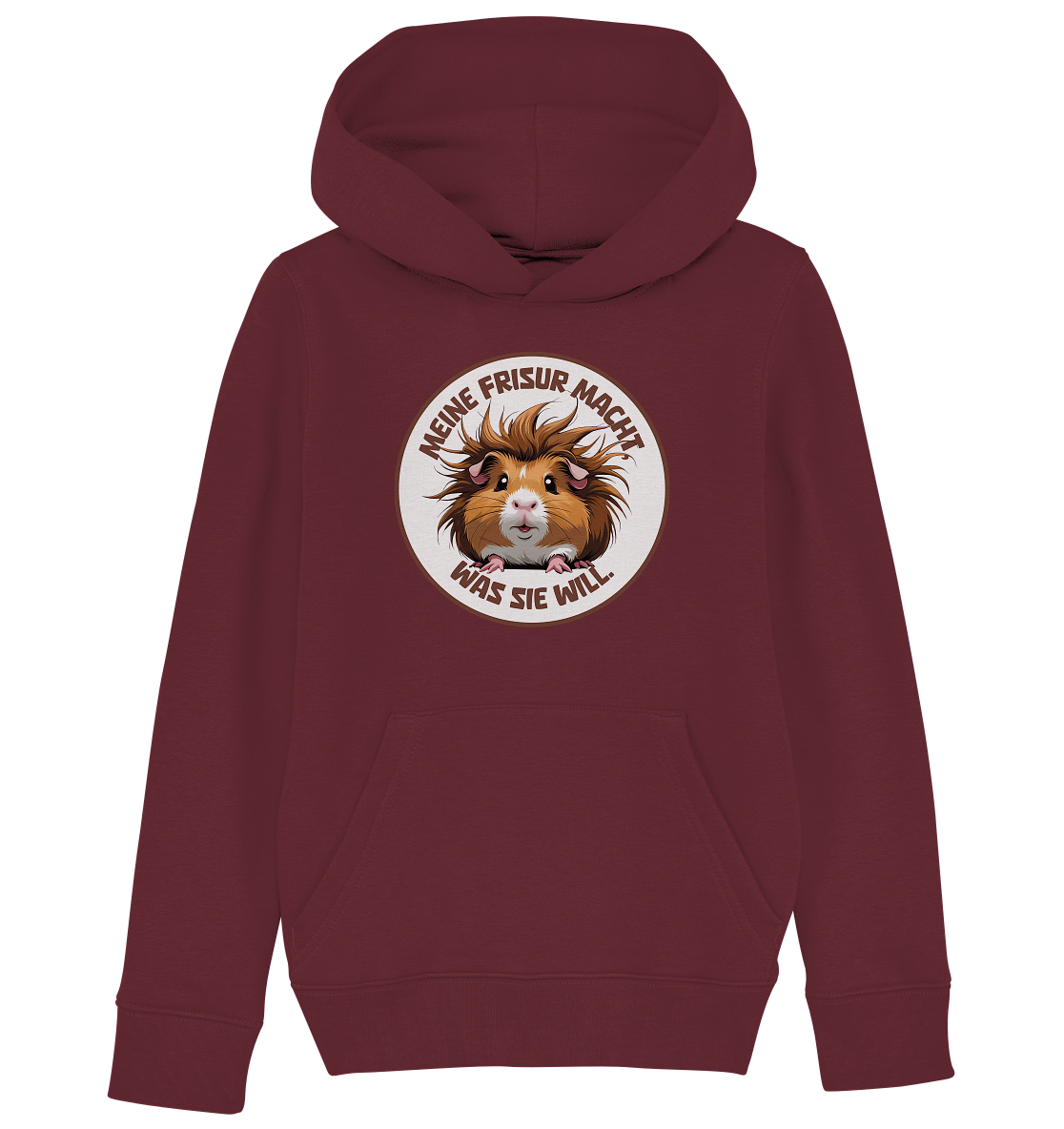 Meine Frisur macht, was sie will – Meerschweinchen (braun) - Kids Organic Hoodie