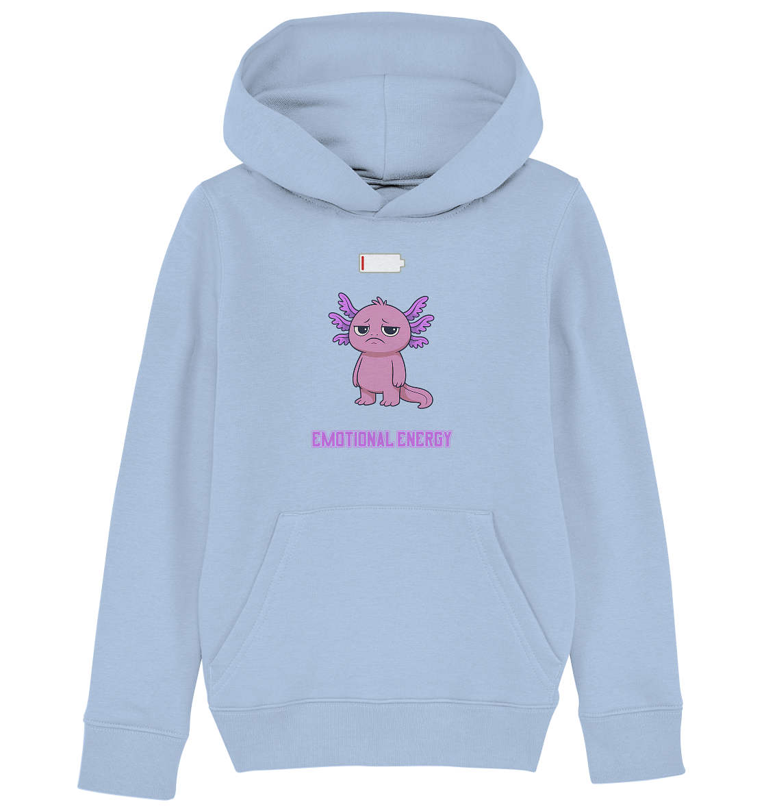 Emotional Energy – Axolotl mit leerem Akku (Pink) - Kids Organic Hoodie