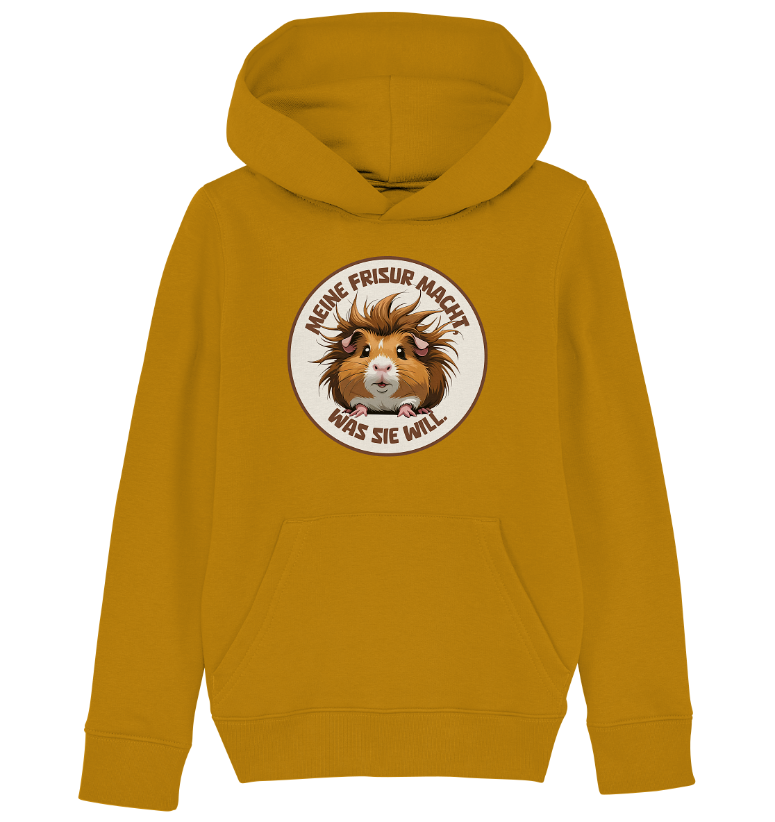 Meine Frisur macht, was sie will – Meerschweinchen (braun) - Kids Organic Hoodie