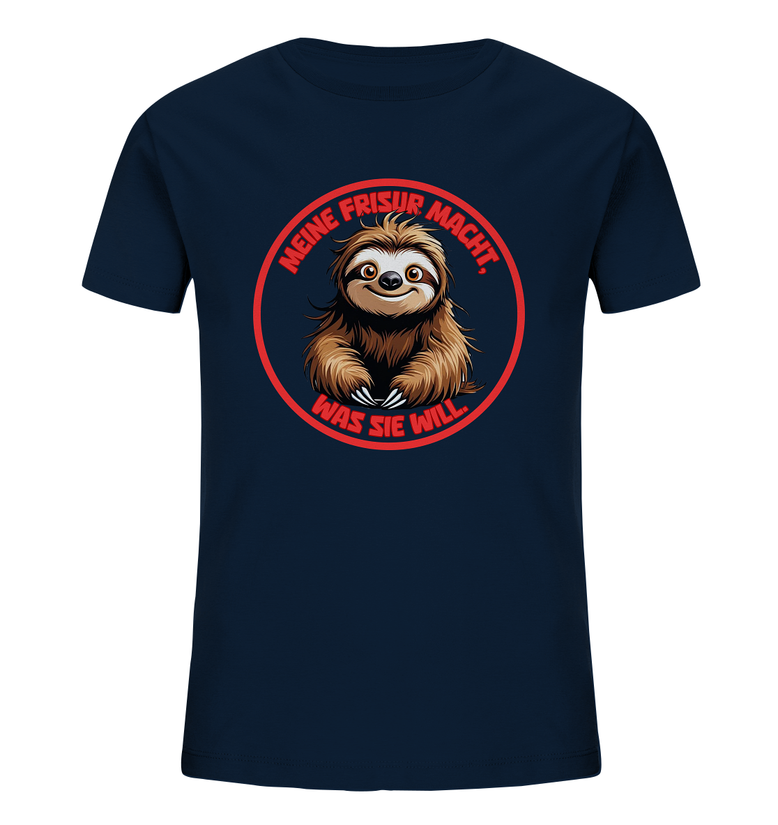 Meine Frisur macht, was sie will – Faultier (rot) - Kids Organic Shirt
