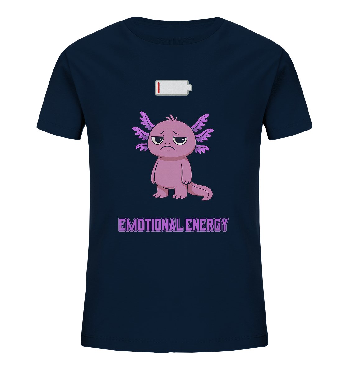 Emotional Energy – Axolotl mit leerem Akku (Pink) - Kids Organic Shirt