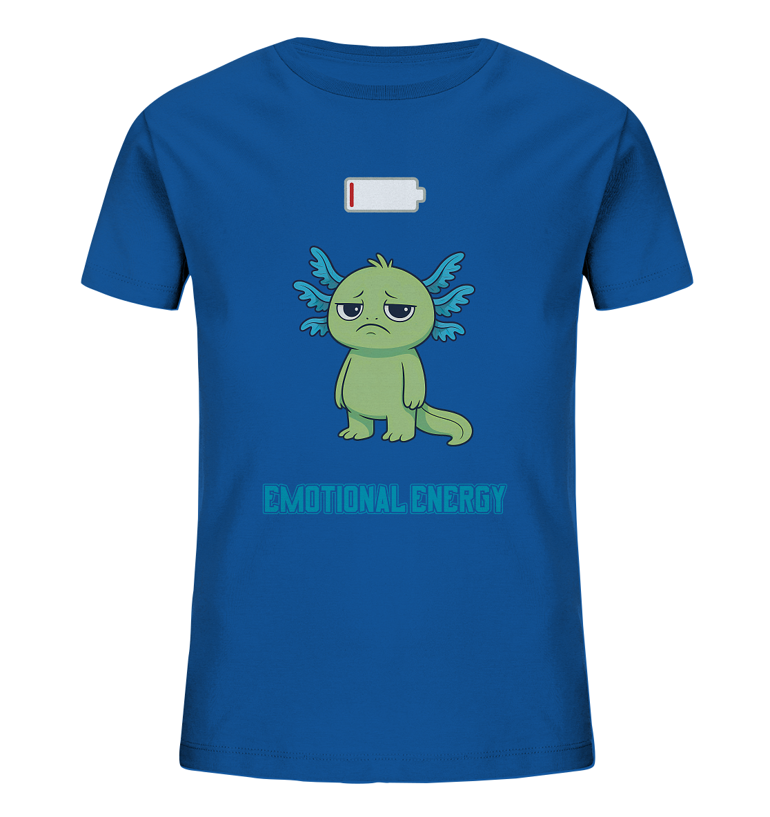 Emotional Energy – Axolotl mit leerem Akku (Grün) - Kids Organic Shirt