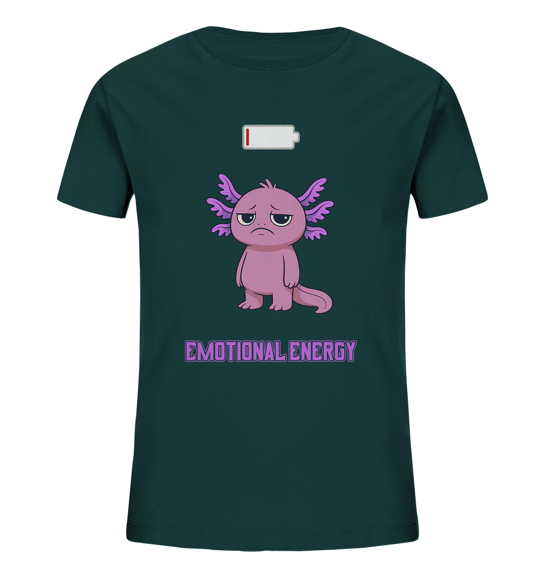 Emotional Energy – Axolotl mit leerem Akku (Pink) - Kids Organic Shirt